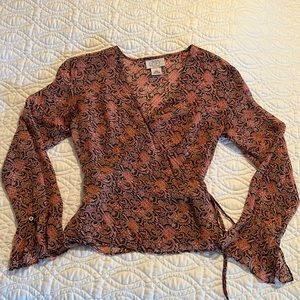 LOFT Petite Wrap Blouse